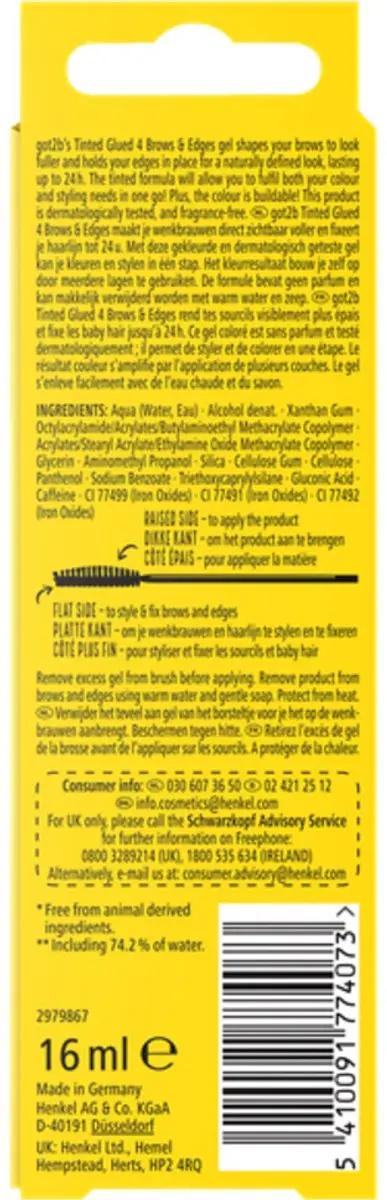 Got2B 2-in-1 Gel Brows & Edges Donkerbruin - 5x16ml