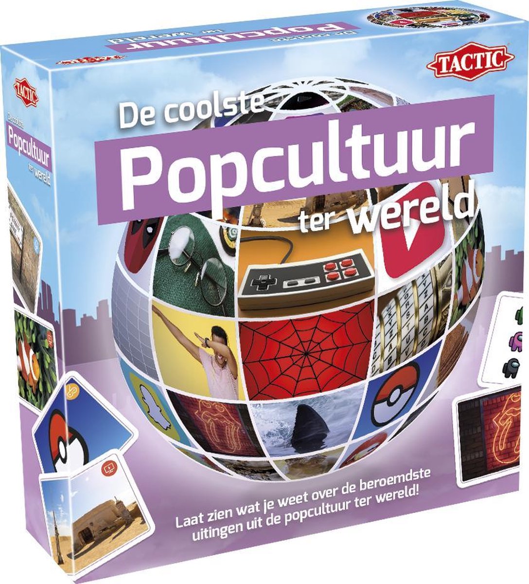 Tactic De coolste popcultuur ter Wereld – Kaartspel – Quizspel – Films Muziek Games en Iconen – Kennis en Herkenning – Van de Wereld Serie – 2 of Meer Spelers – Vanaf 12 Jaar