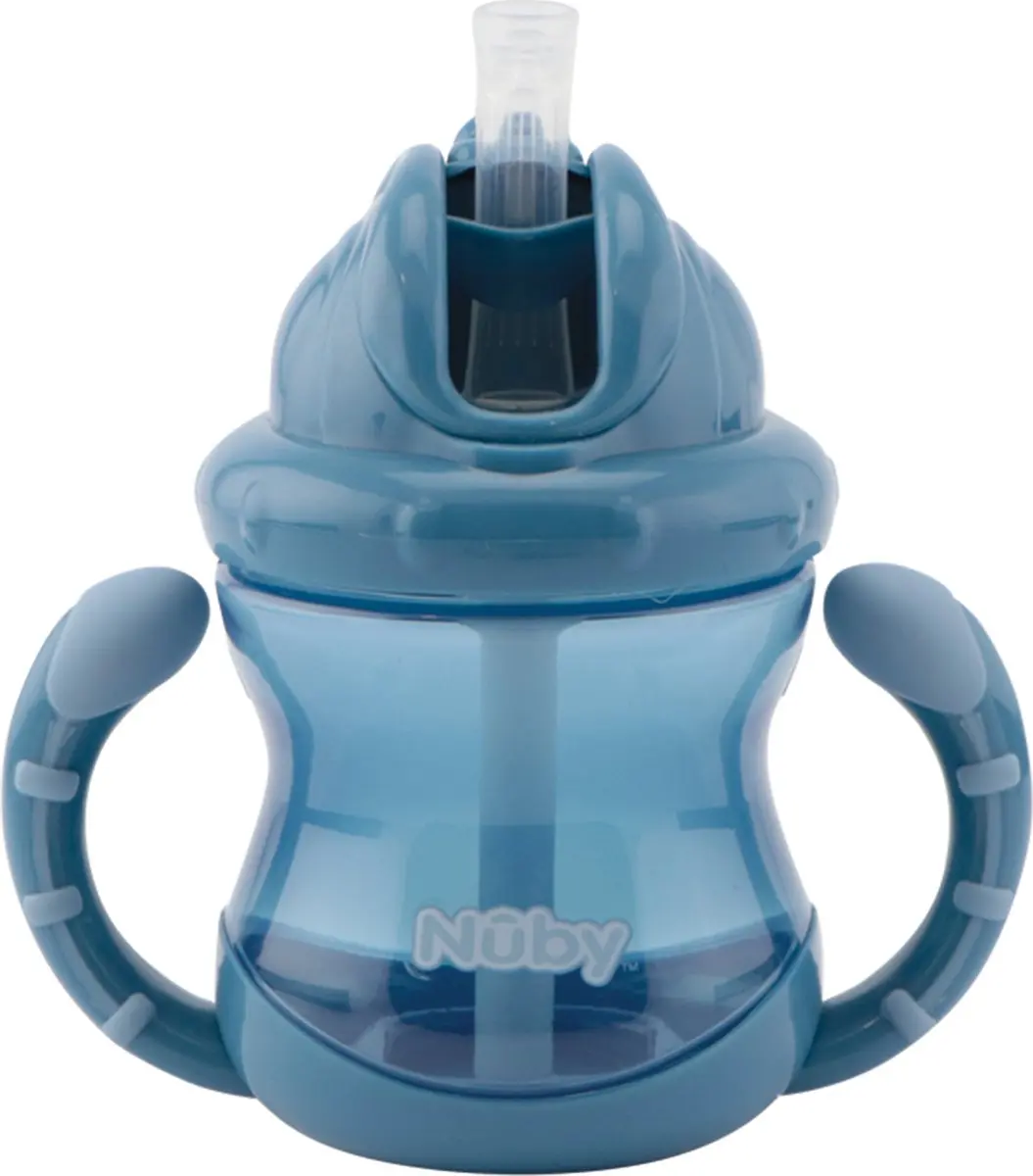 Nûby Flip-It Antilekbeker 240ml - Blauw - 2 Stuks