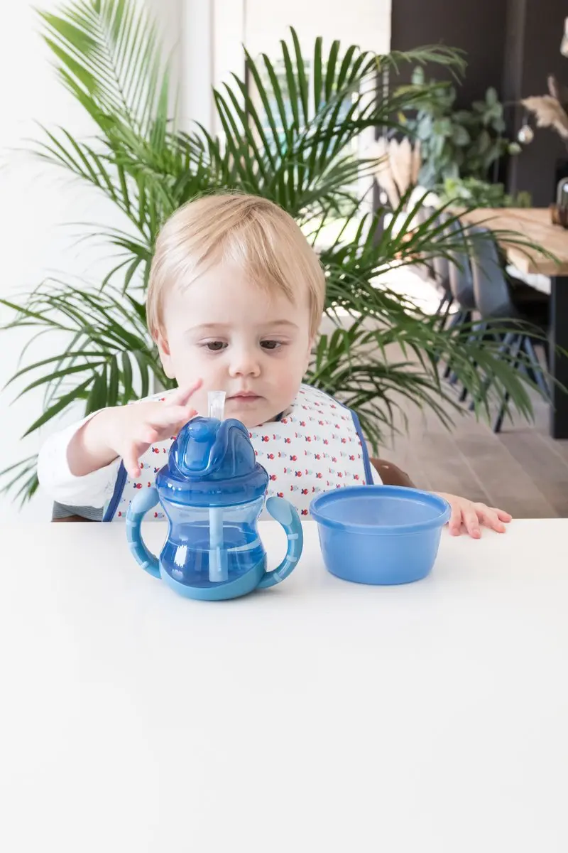 Nûby Flip-It Antilekbeker 240ml - Blauw - 2 Stuks