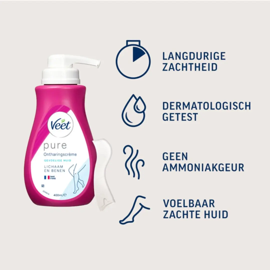 Veet Pure Ontharingscrème 400ml - 4 Stuks