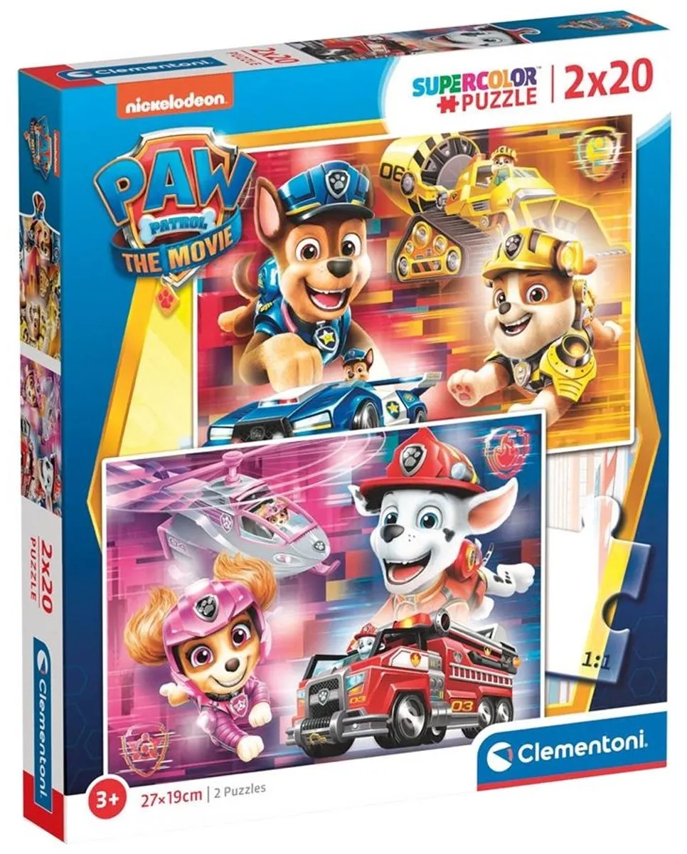 Clementoni Paw Patrol The Movie Puzzel - 2x20 Stukjes Meerkleurig - afbeelding 6 van 6