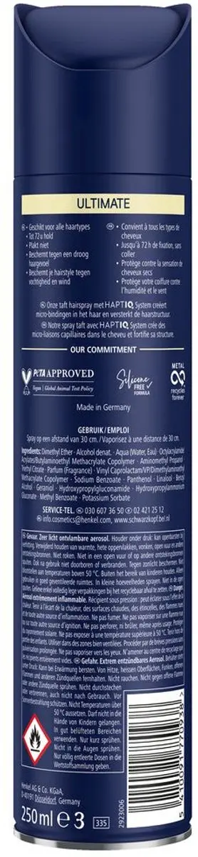 Taft Ultimate 5+ Haarspray 250ml - 10 Stuks