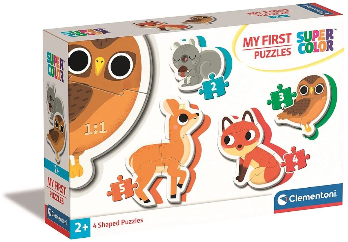 Clementoni Mijn Eerste Puzzel Bos Dieren - 12 Stuks - 4 Puzzels