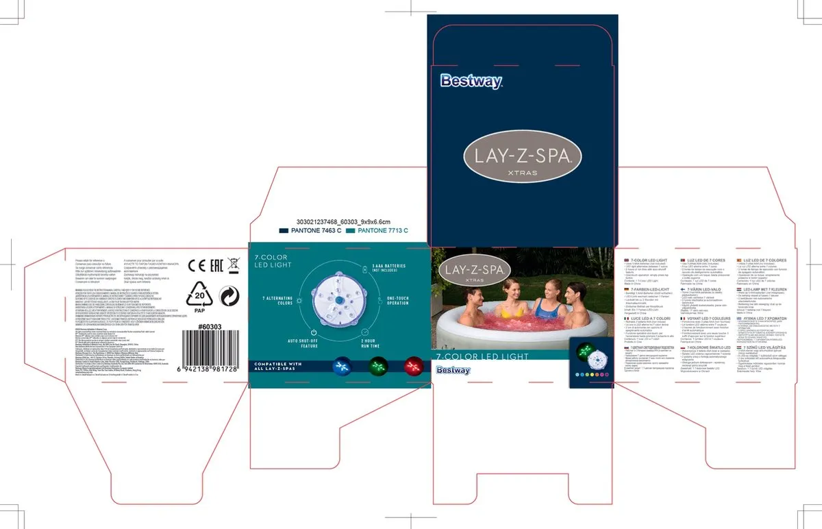 Bestway Lay-Z Spa 7-Kleur LED Lamp - Wit