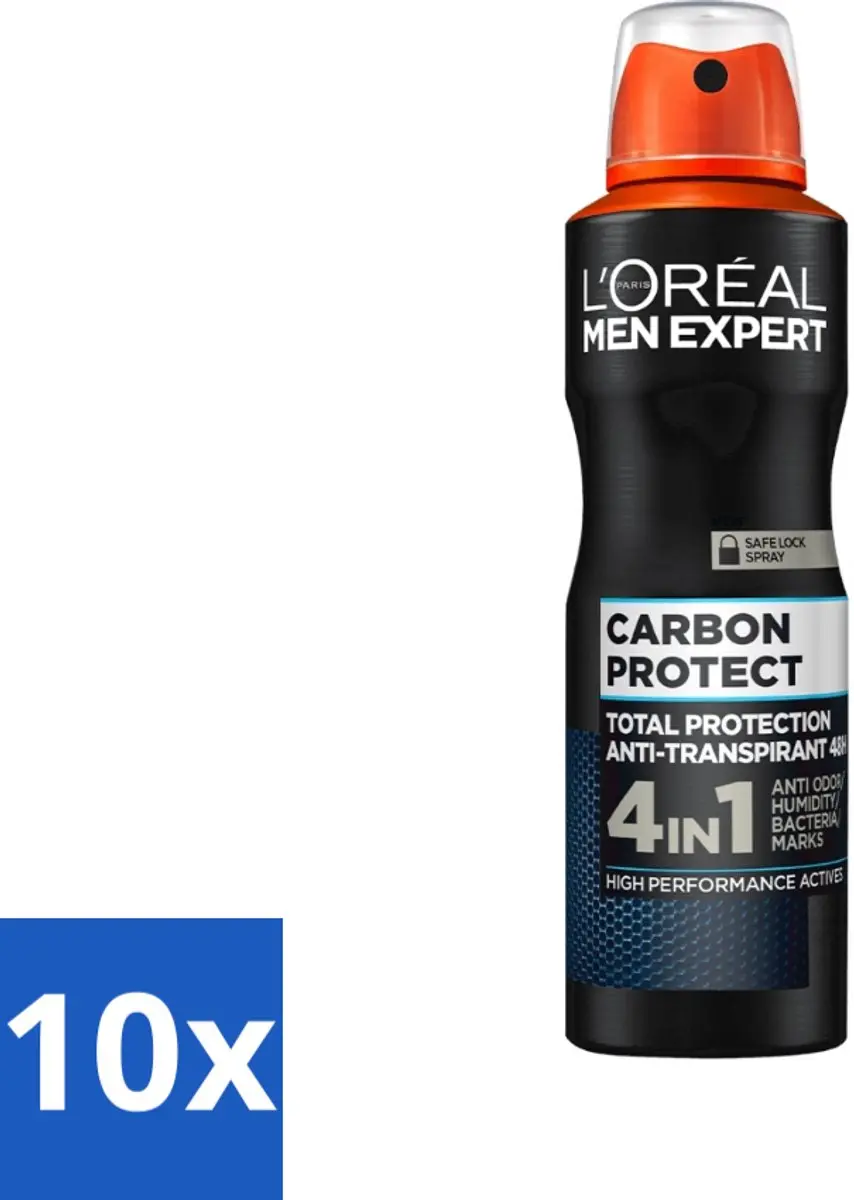 L'Oréal Men Expert Deodorant Spray Carbon Protect 150ml - 10 Stuks