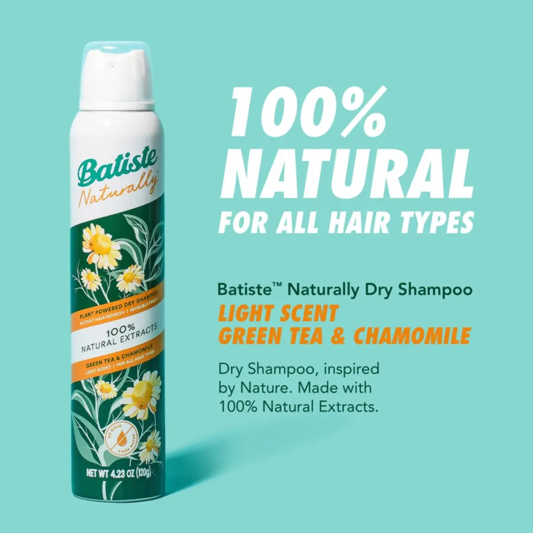 Batiste Naturally Green Tea & Chamomile Droogshampoo 200ml - 25 Stuks