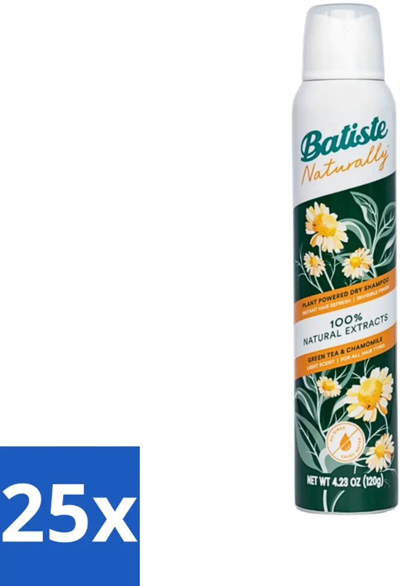 Batiste Naturally Green Tea & Chamomile Droogshampoo 200ml