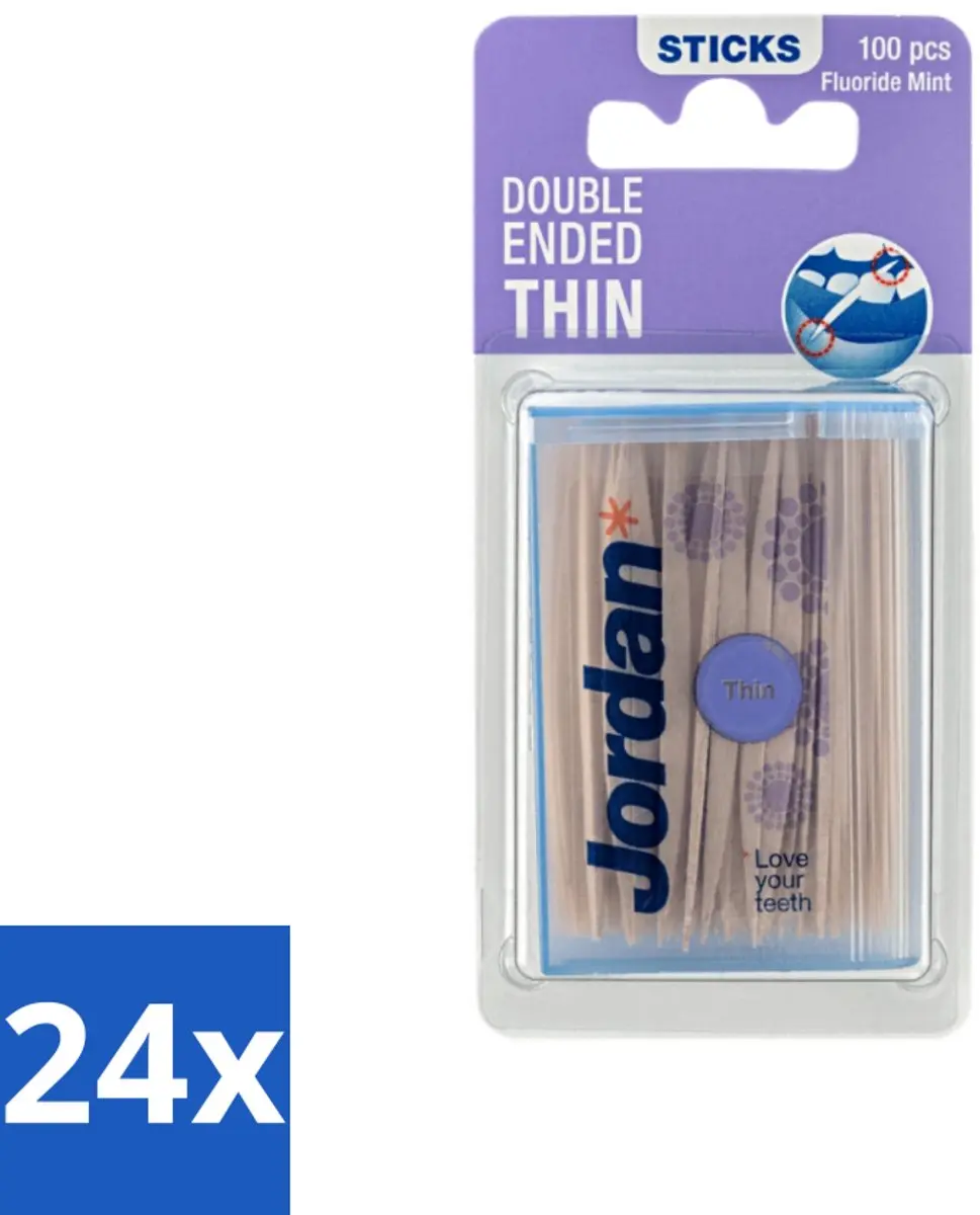 Jordan Tandenstokers Double Ended Thin 2400 Stuks