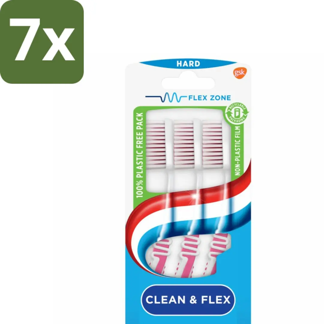Aquafresh Clean & Flex Tandenborstel - 7 Stuks Roze