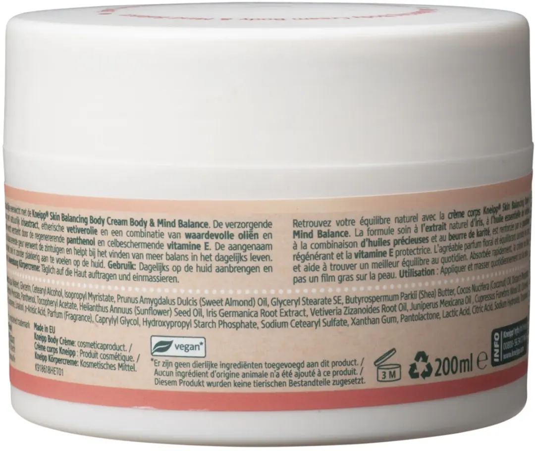Kneipp Body & Mind Balance Iris & Vetiver Bodycrème 200ml - 6 Stuks
