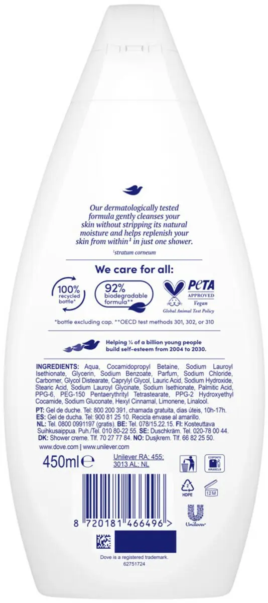 Dove Douchecrème Hydrate 450ml - 12 Stuks