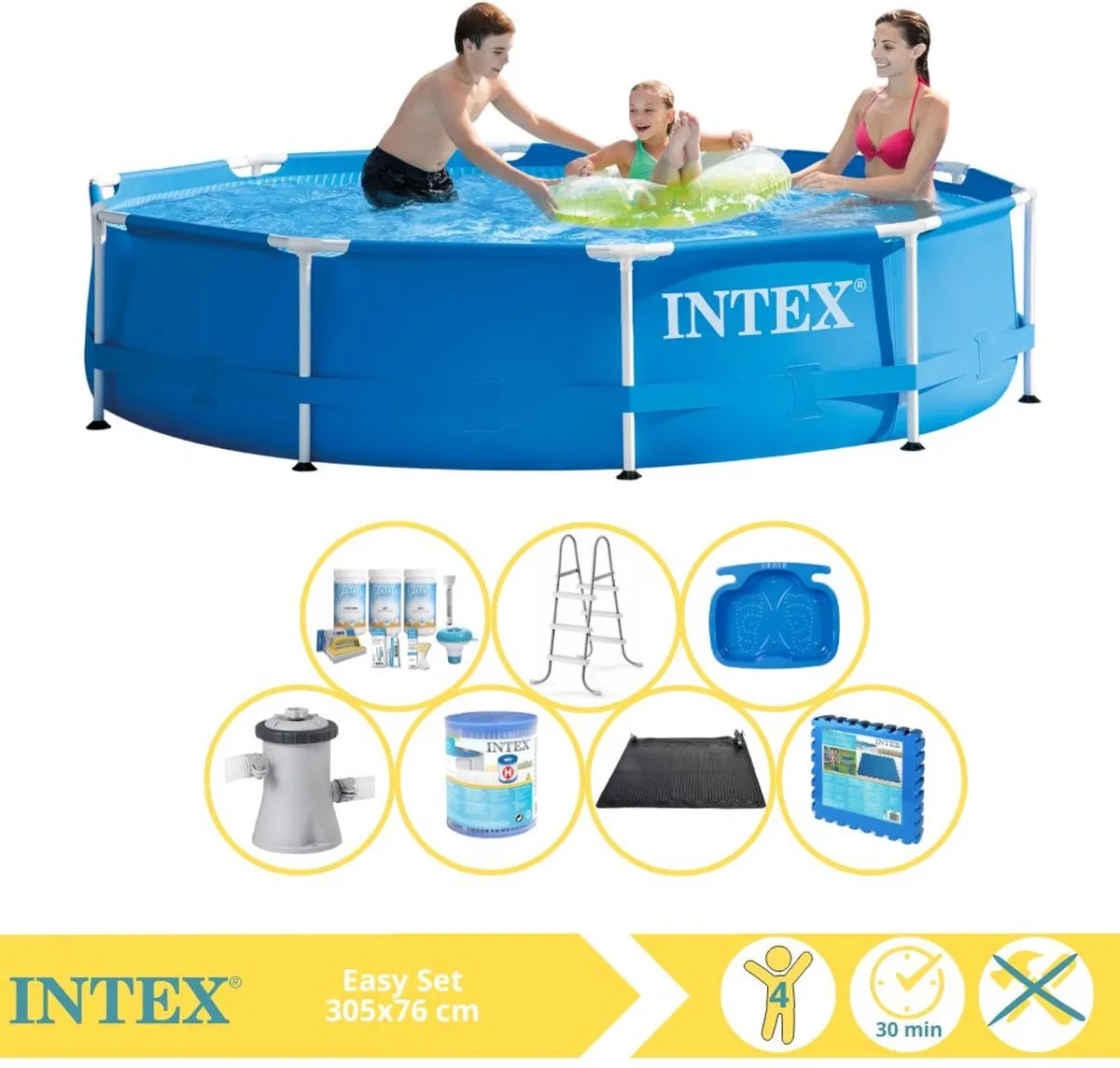 Intex Metal Frame Zwembad 305x76cm - 4485L - Blauw - MPN 28206NP - afbeelding 2 van 6