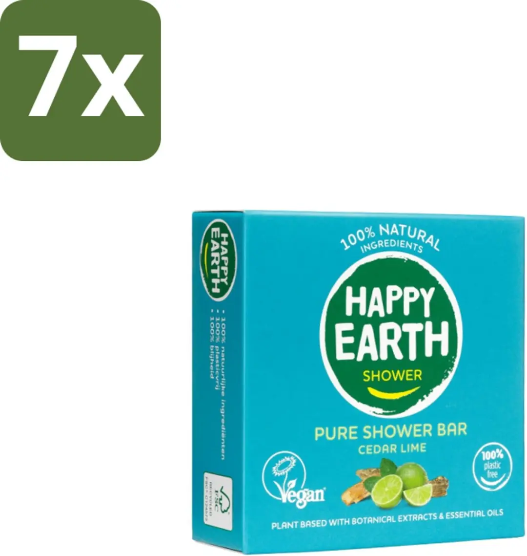 Happy Earth Shower Bar 630g - 7 Stuks