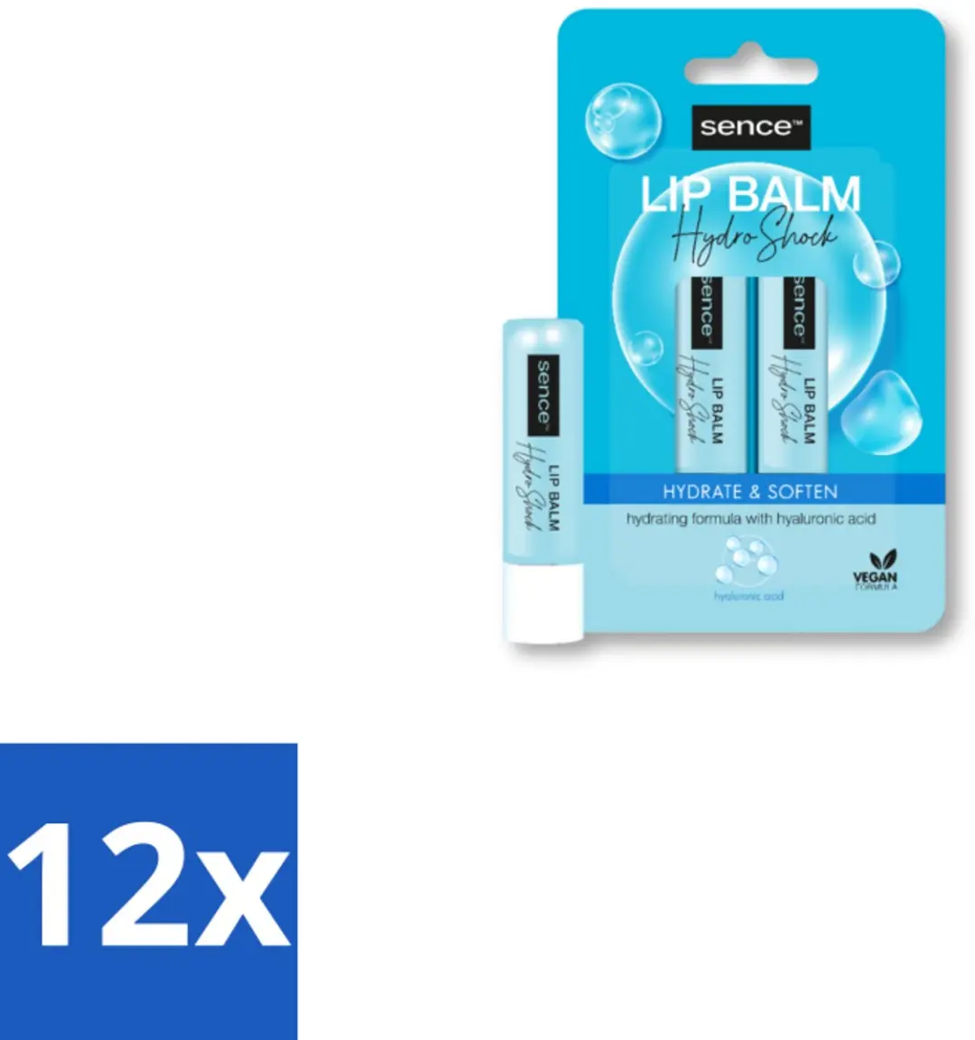 Sence Lippenbalsem Hydro Shock Blauw - 12x2 Stuks 115g