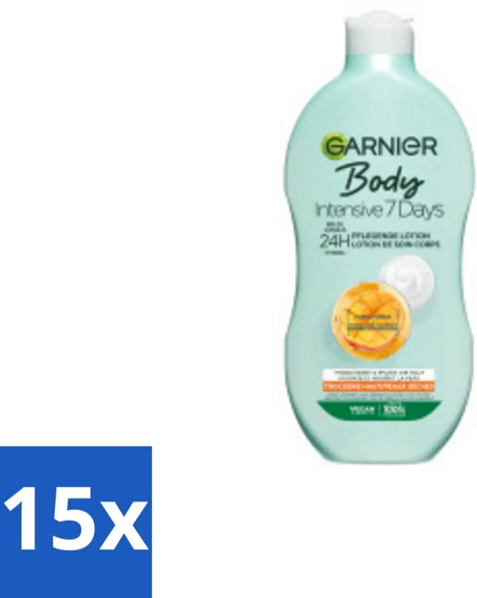 Garnier Bodylotion Intensive 7 Days Mango & Probiotica 400ml - 15 Stuks
