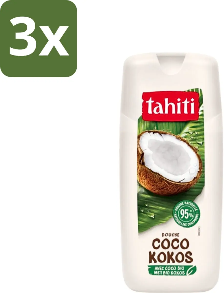 Tahiti Douchegel Biologische Kokos 300ml - 3 Stuks
