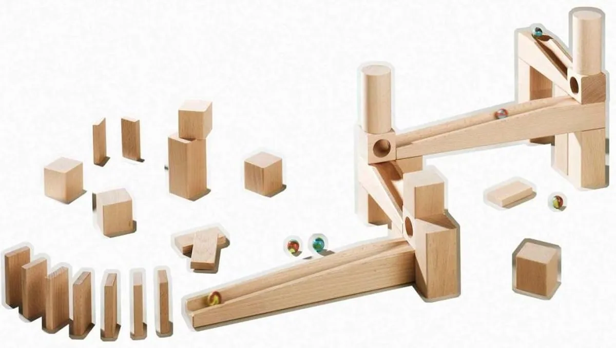 Haba Knikkerbaan Basisset - 44 Stuks - Bruin - afbeelding 6 van 6