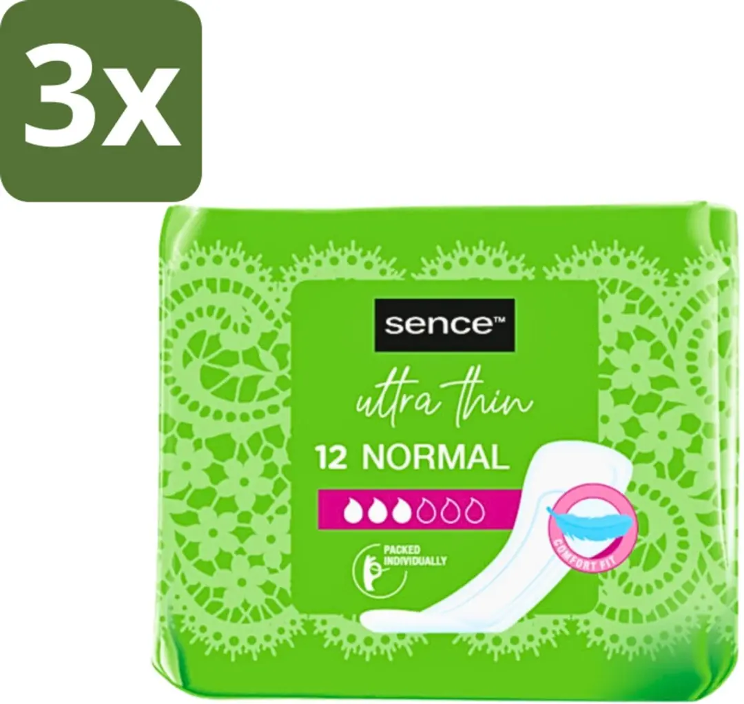 Sence Maandverband Zonder Vleugels - 36 Stuks (3x12) - Wit