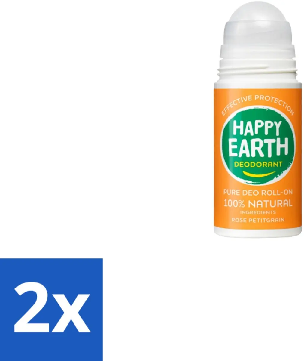 Happy Earth Deodorant Roll-On Rose Petitgrain 75ml
