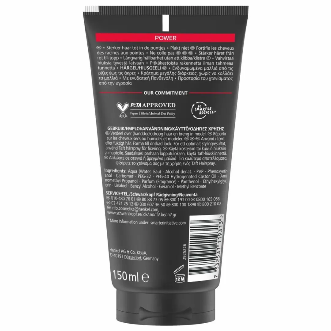 Taft Power 5 Styling Gel 150ml - 4 Stuks