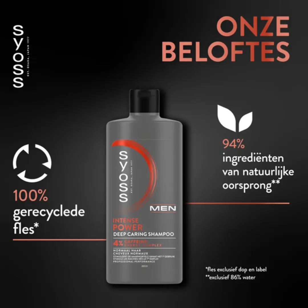 SYOSS Men Power Shampoo Langdurige Styling 440ml - 4 Stuks