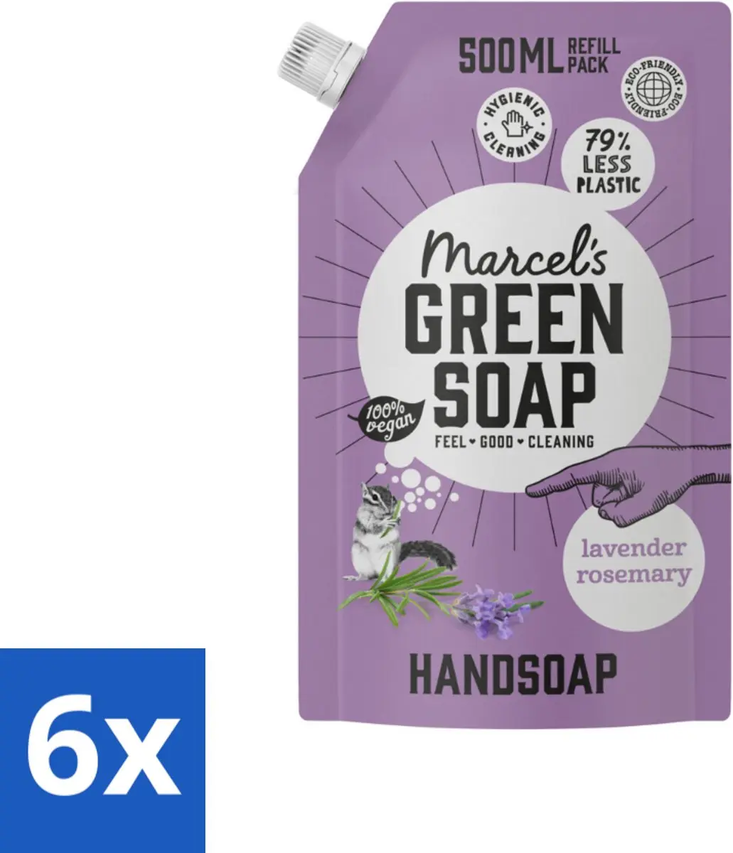 Marcel's Green Soap Handzeep Navulling Lavendel & Rozemarijn 500ml