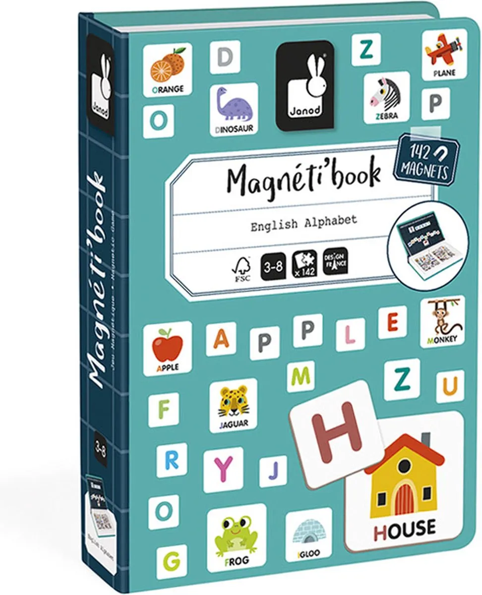 Janod Magnetibook Alfabet Engelstalig 2712 - 142 Magneten