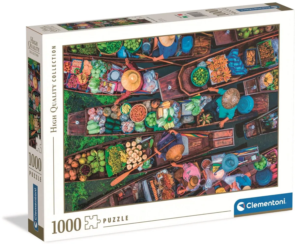 Clementoni Thaise Drijvende Markt Puzzel 1000 Stuks - Multikleur