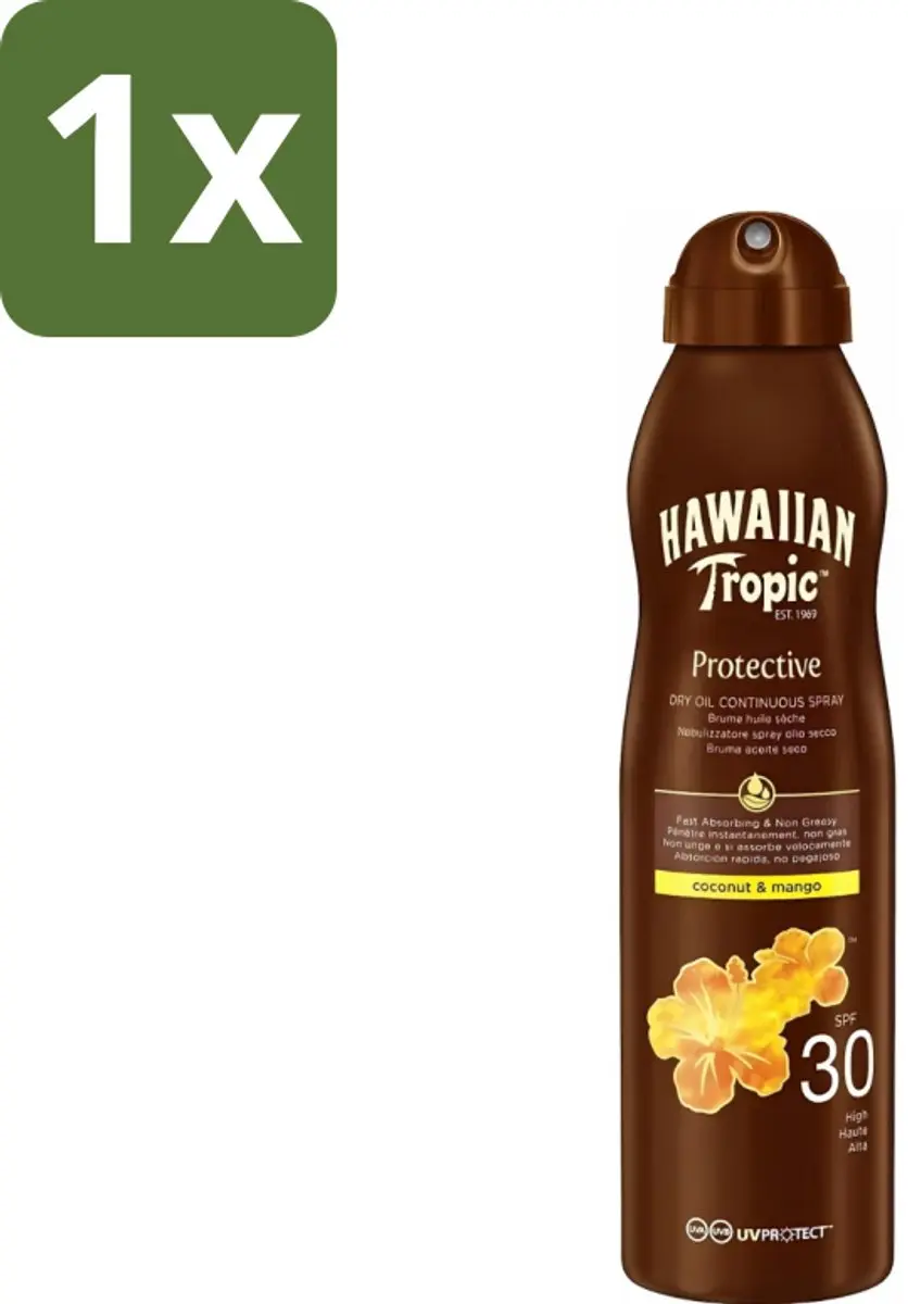 Hawaiian Tropic Island Glow Dry Oil Spray SPF 30 177ml