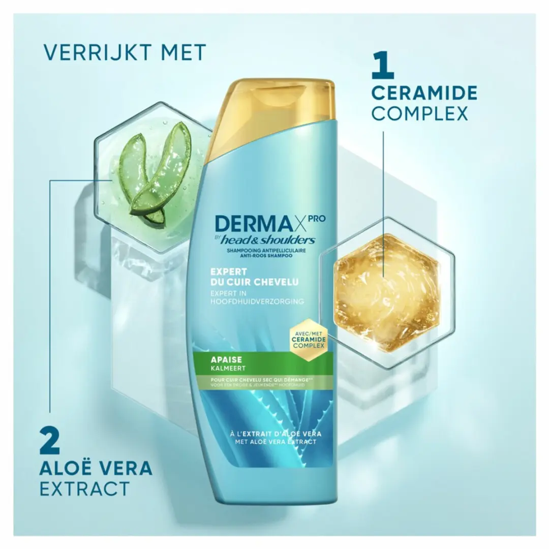 Head & Shoulders DermaXPro Kalmeert Shampoo 750ml - 3 Stuks