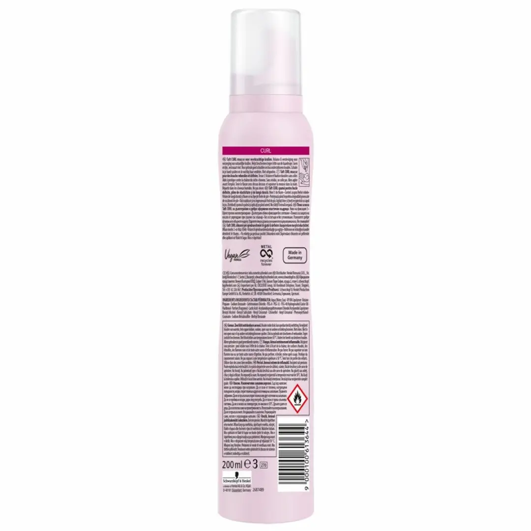 Taft Curl 3 Haarmousse 200ml - 3 Stuks