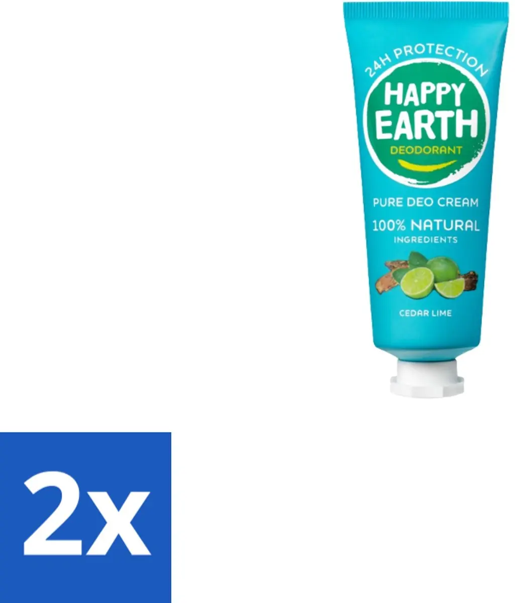 Happy Earth Deodorant Cream Cedar Lime 40ml