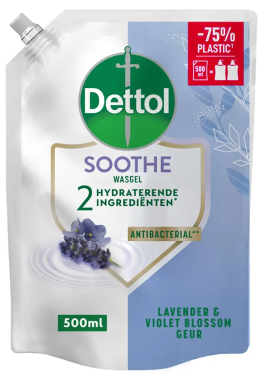 Dettol Handzeep Navulling Soothe Lavendel & Vioolbloesem 500ml - 6 Stuks