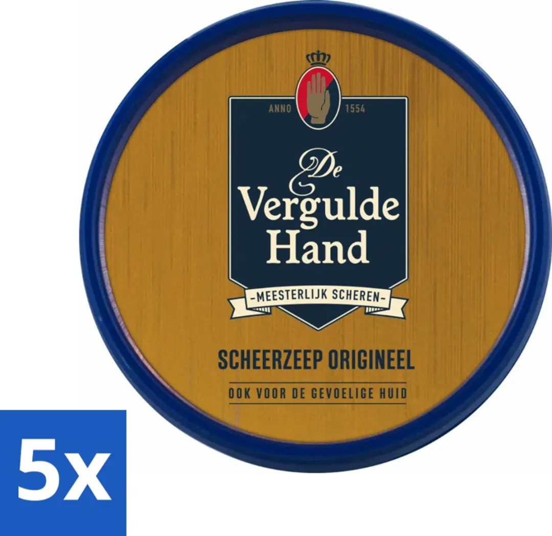 5 x Vergulde Hand Scheerzeeptablet 75 gr