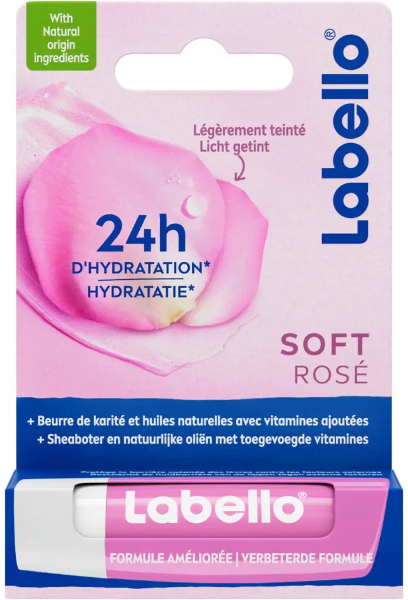 Labello Soft Rosé Lippenbalsem 14g - 3 Stuks