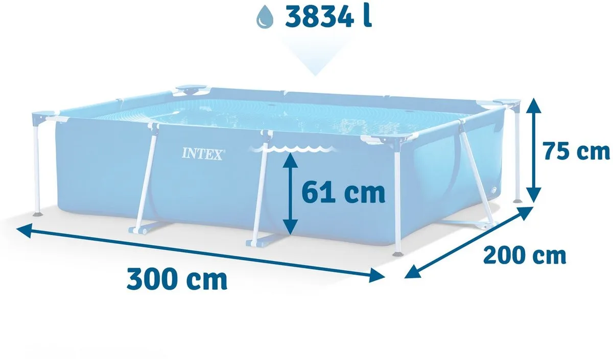 Intex Frame Zwembad 28272 300x200x75cm - Blauw - afbeelding 2 van 6