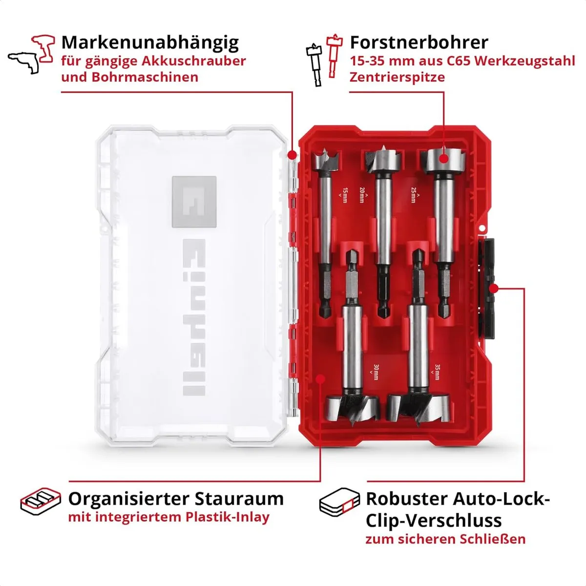 Einhell 706003 Forstnerboorset 5-delig - 15-35mm - afbeelding 6 van 6