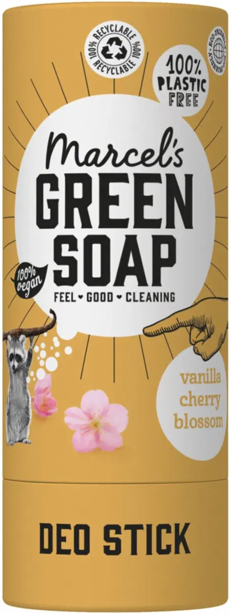 Marcel's Green Soap Deodorant Stick Vanille & Kersenbloesem - 4x40g