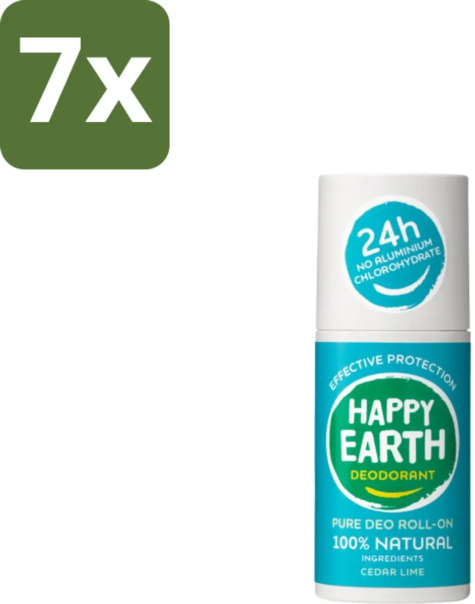 Happy Earth Deodorant Roll-On Cedar Lime 75ml