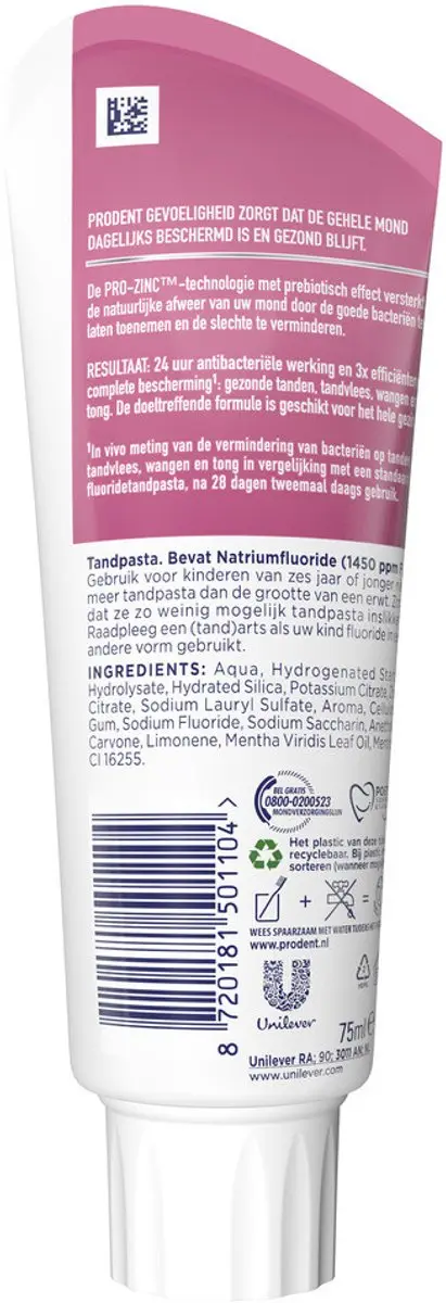 Prodent Pro-Zinc Tandpasta 75ml - 15 Stuks