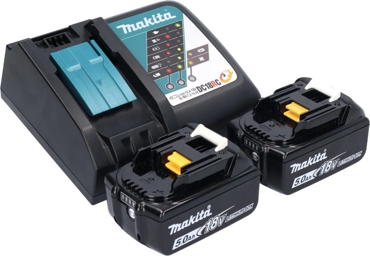 Makita DBO 482 RT Vlakschuurmachine 18V - 112x102mm - 2x 5.0Ah Accu + Lader