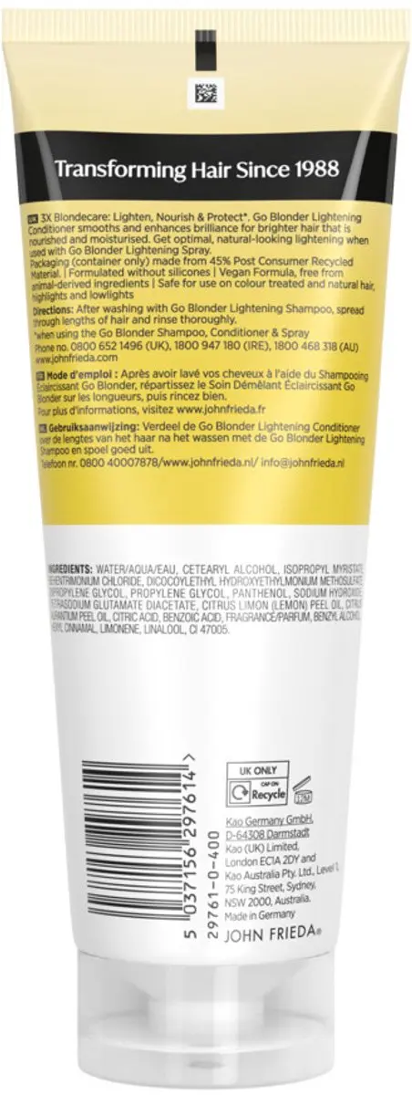 John Frieda Go Blonder Conditioner - 6x250ml