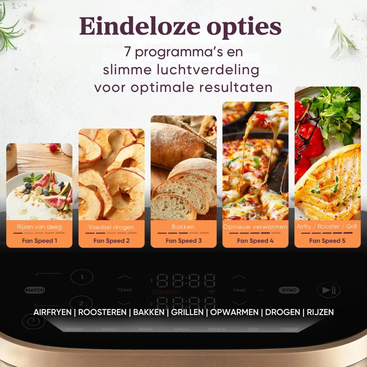 Cosori XXL Turbo Tower Airfryer 10.8L - 7 Programma's - Zwart/Grijs