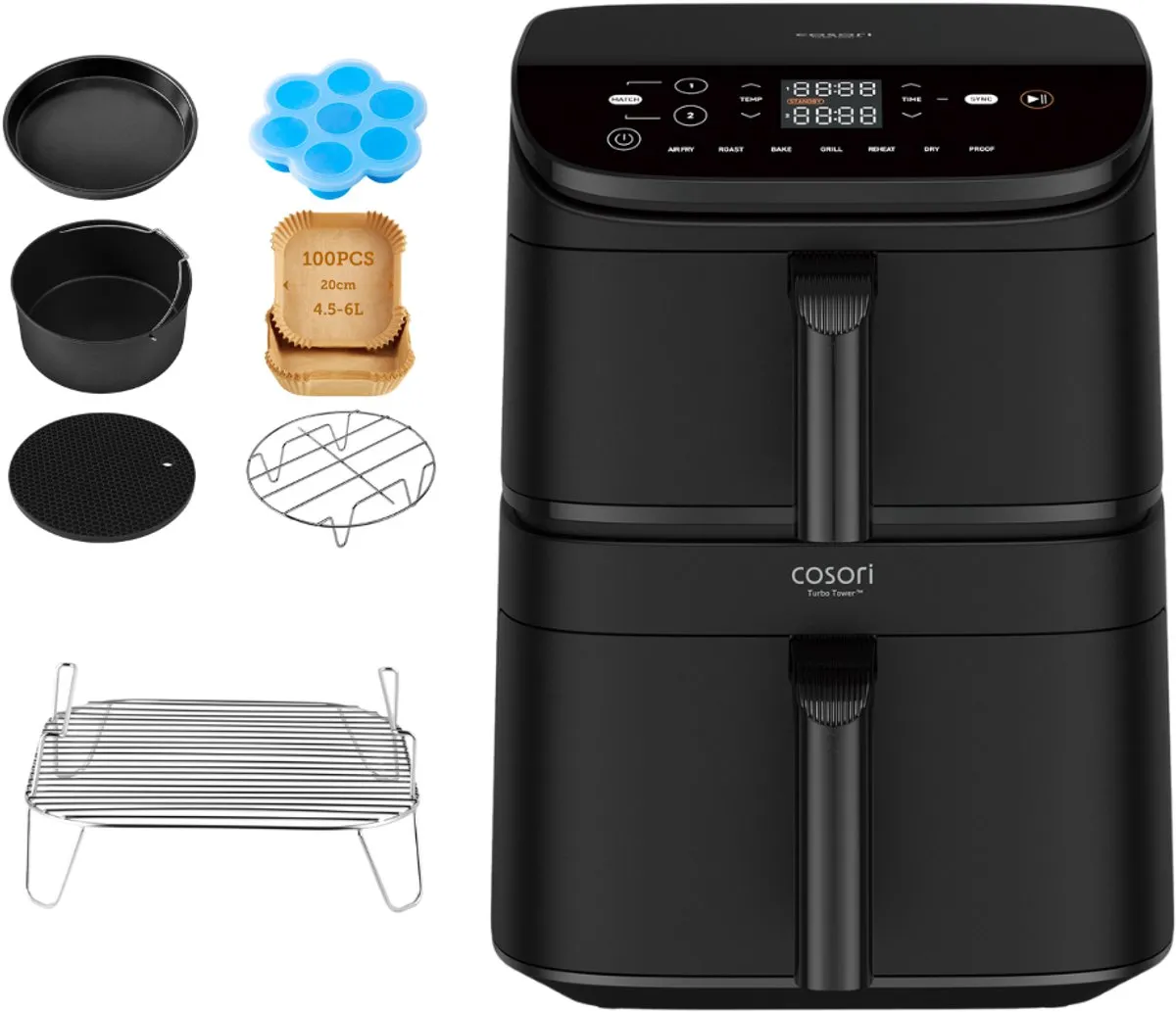 Cosori XXL Turbo Tower Airfryer 10.8L