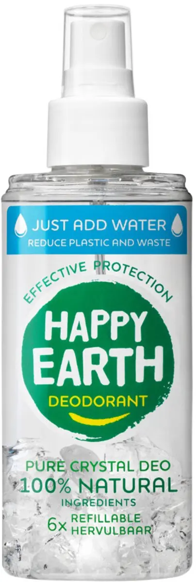 Happy Earth Just-Add-Water Deo Spray Unscented 100ml - 5 Stuks