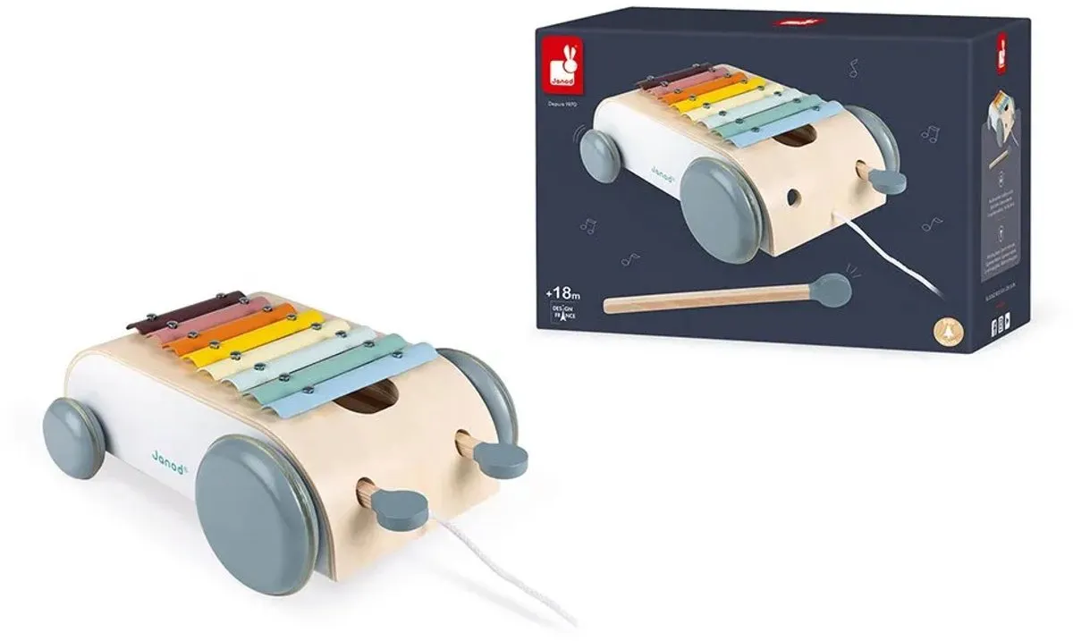 Janod Sweet Cocoon Xylofoon Op Wielen - 2-in-1 Speelgoed Multi