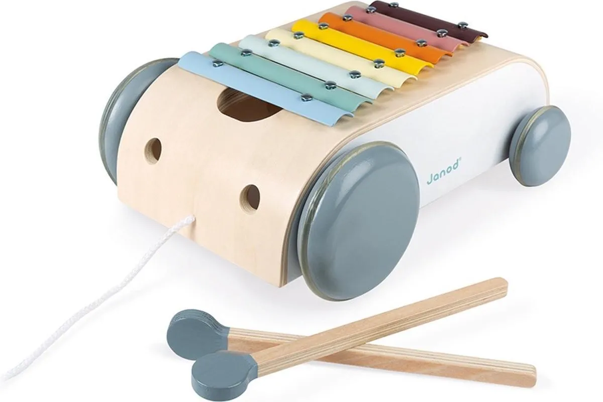 Janod Sweet Cocoon Xylofoon Op Wielen - 2-in-1 Speelgoed Multi