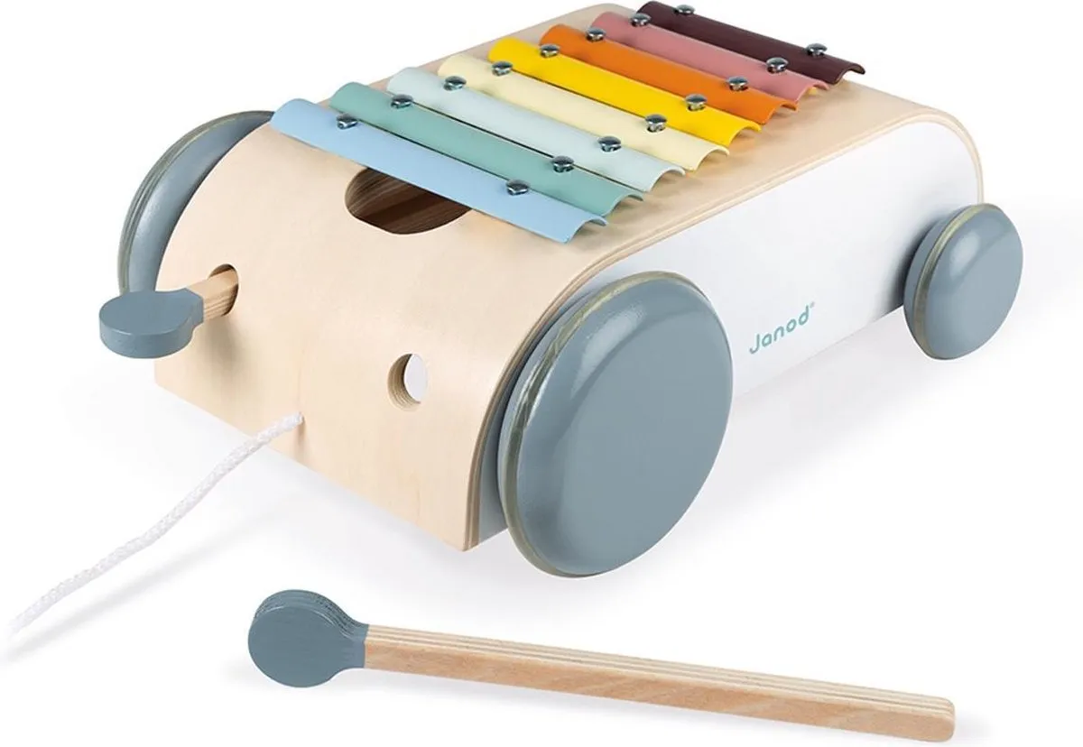 Janod Sweet Cocoon Xylofoon Op Wielen - 2-in-1 Speelgoed Multi