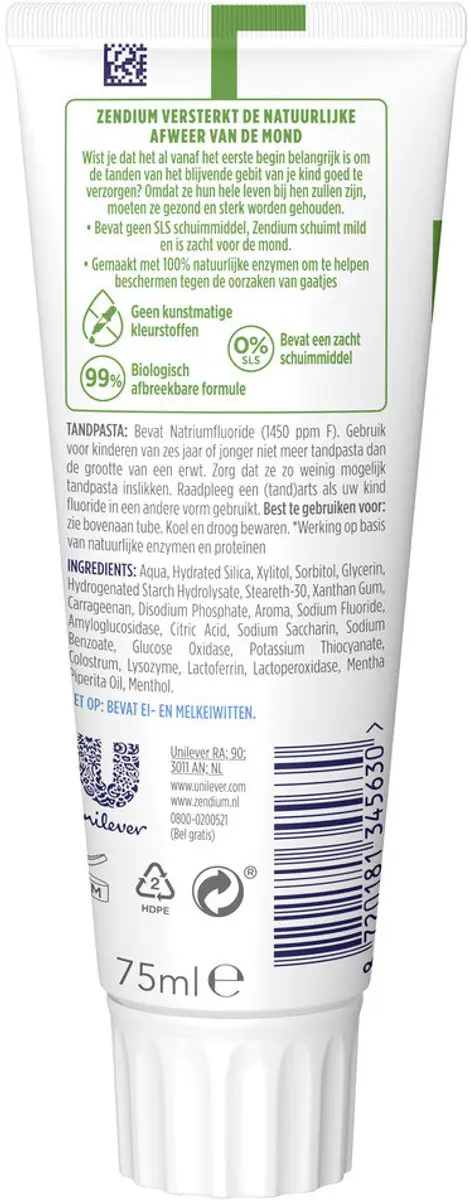 Zendium Tandpasta Junior 75ml - 7 Stuks